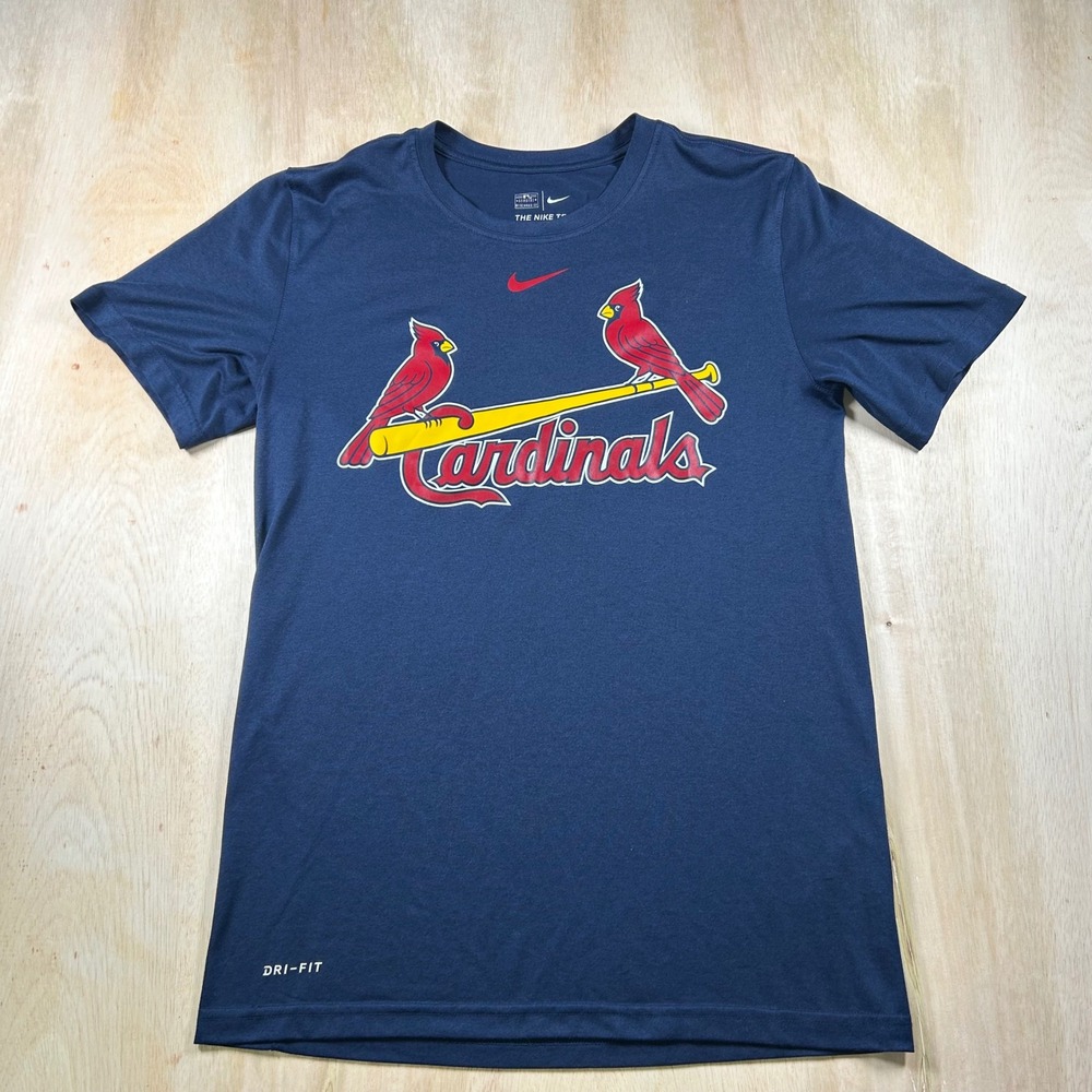 Nike St Louis Cardinals Shirt Womens Small Navy Blue Dri-FIT MLB Baseball Tee